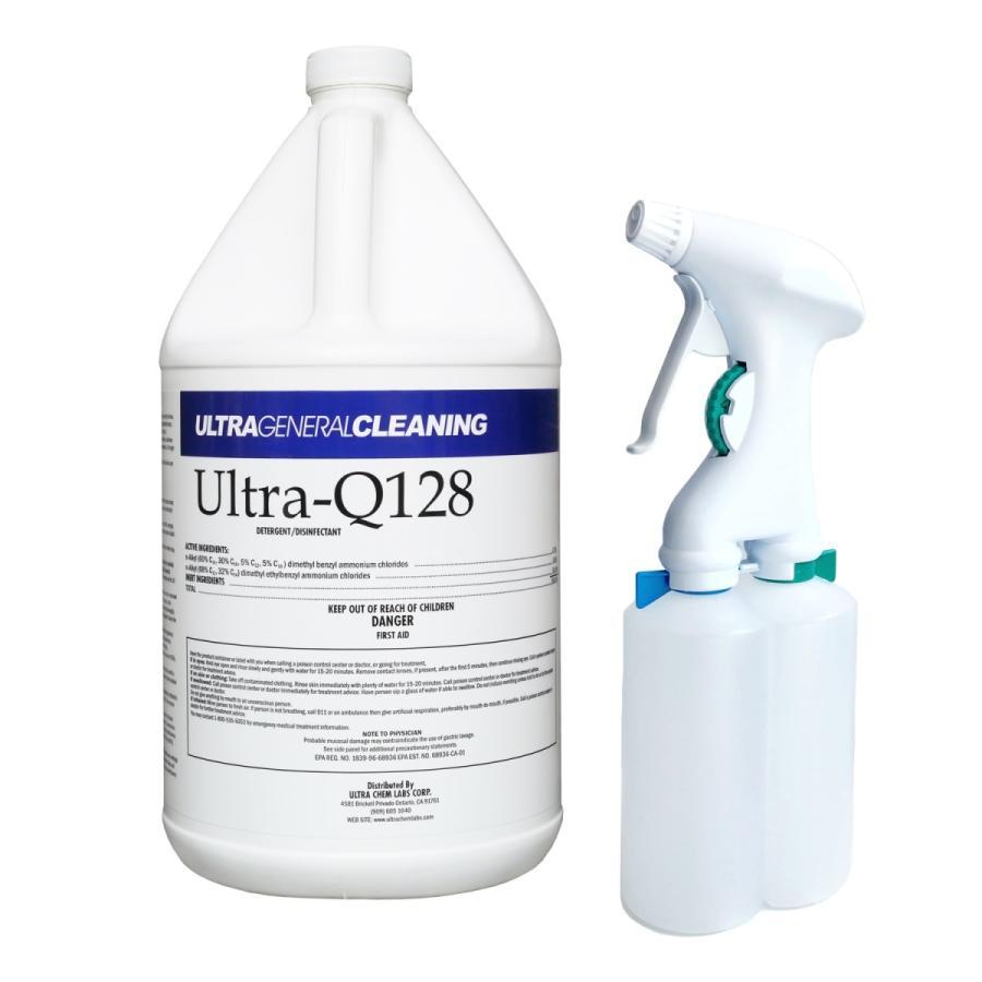 【ボトル付き】ウルトラQ-128　1ガロン　3.7L　スプレーバック　米国製　消臭　除菌　洗浄
