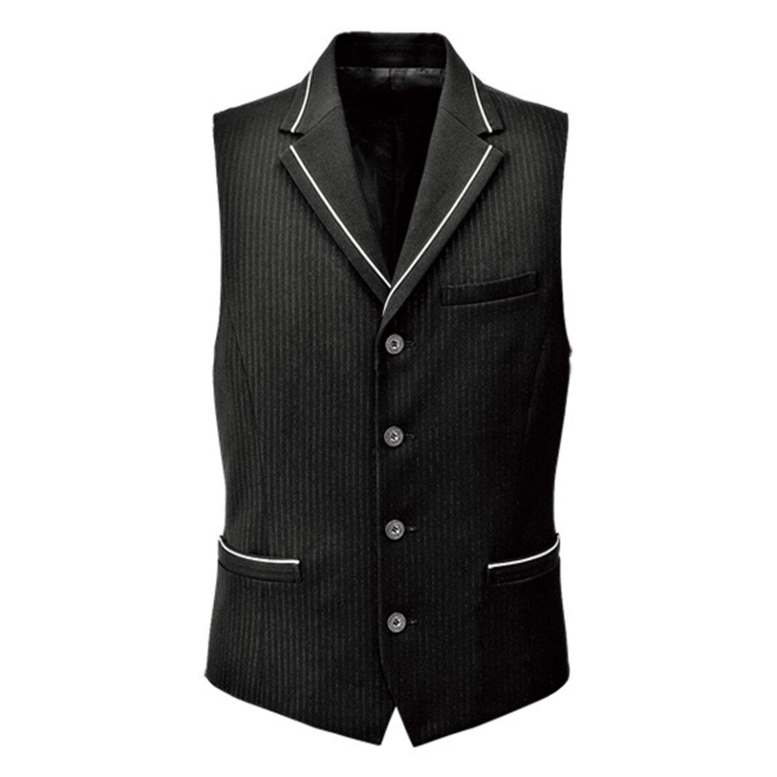 【ストレッチ・フィルムストライプ】メンズベスト