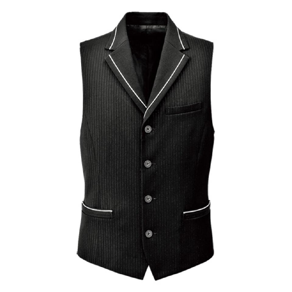 【ストレッチ・フィルムストライプ】メンズベスト