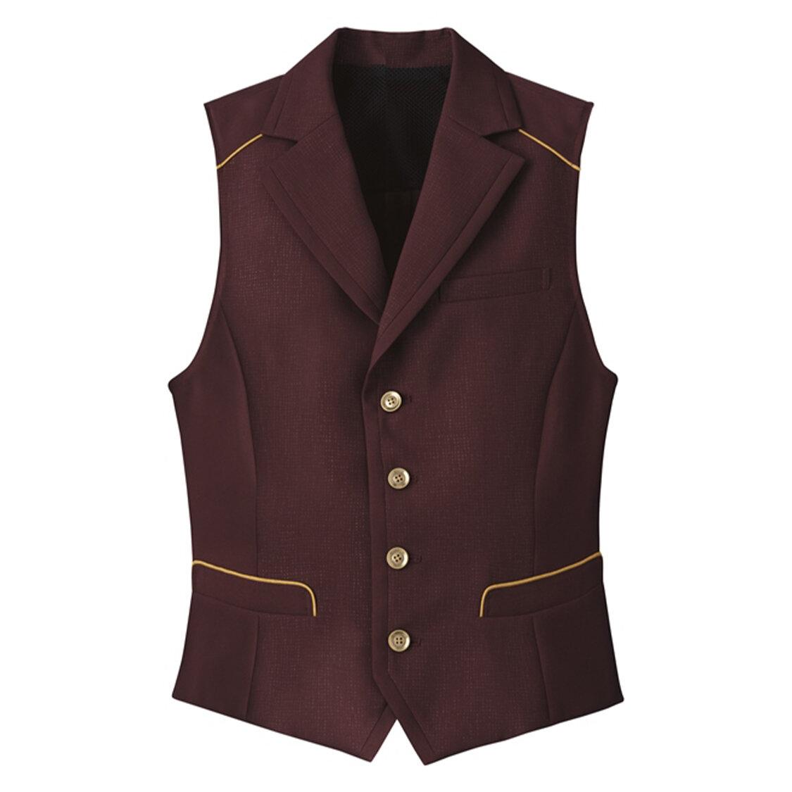 【ジオメトリック・プリント】男女兼用ベスト(ワイン)