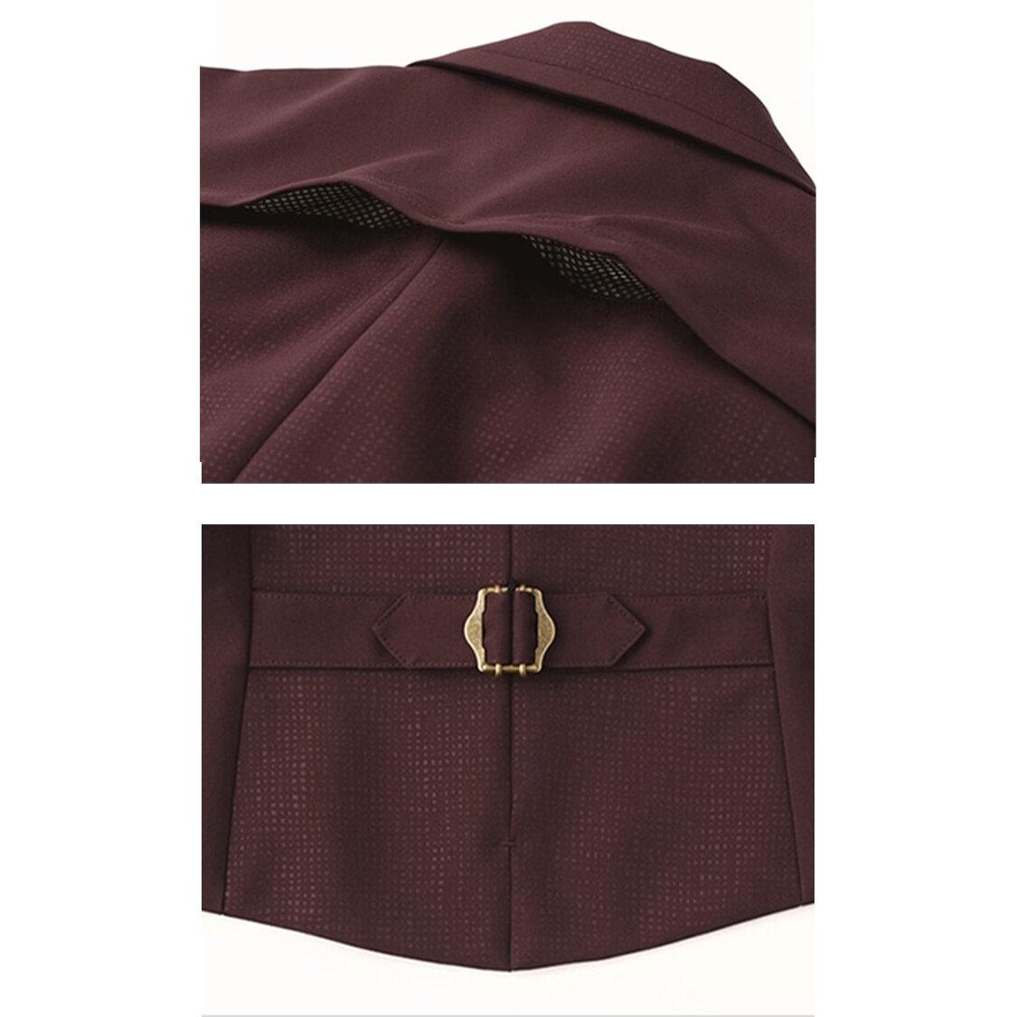 【ジオメトリック・プリント】男女兼用ベスト(ワイン)