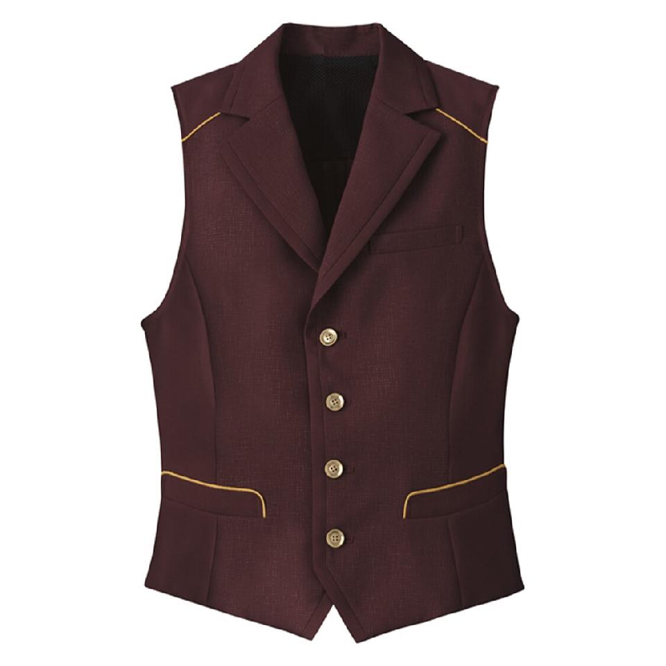 【ジオメトリック・プリント】男女兼用ベスト(ワイン)