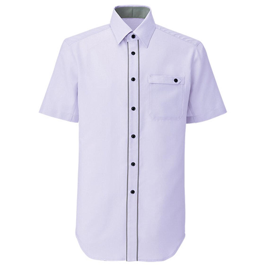 【テクノ・シャンブレー】男女兼用半袖シャツ（ラベンダー）