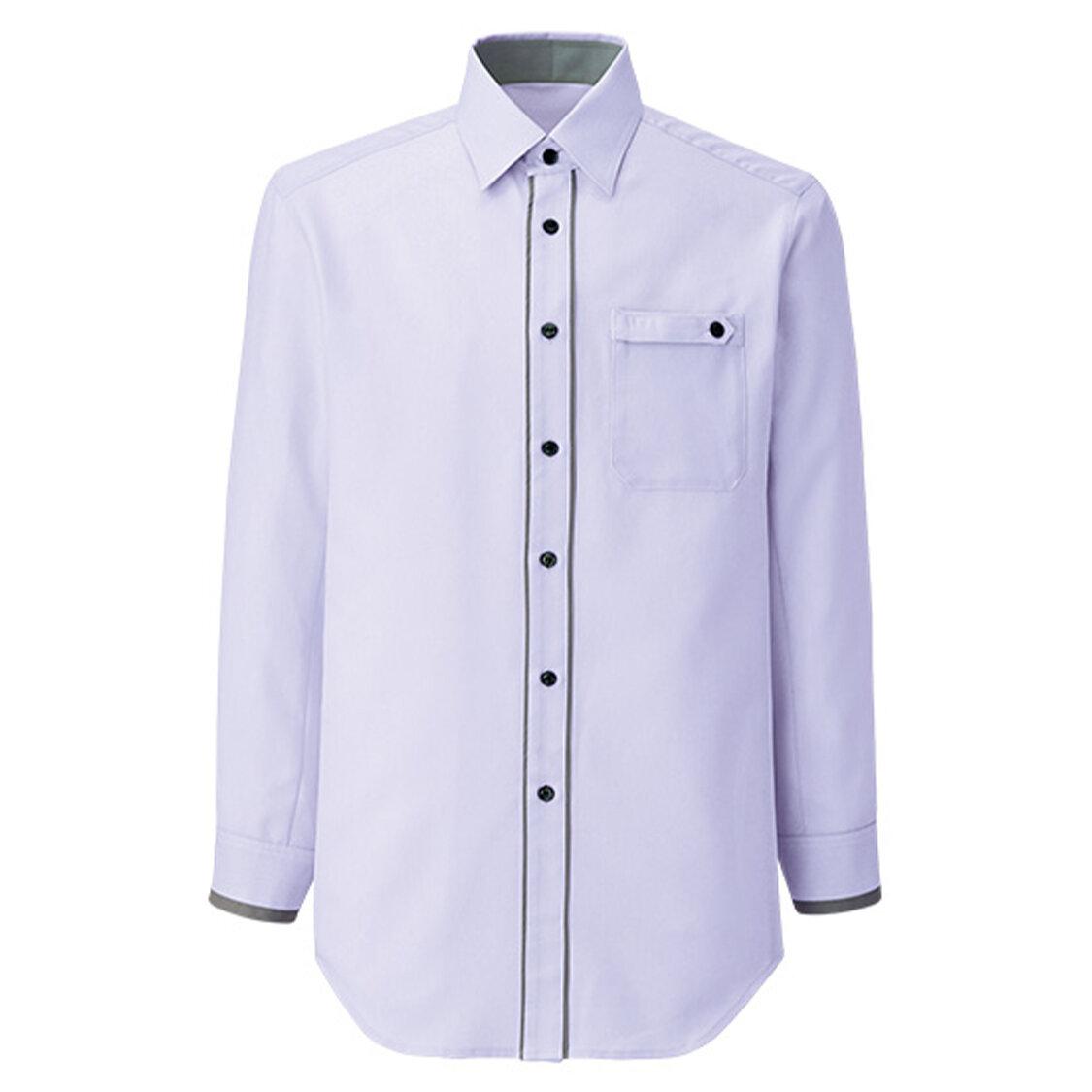 【テクノ・シャンブレー】男女兼用長袖シャツ（ラベンダー）