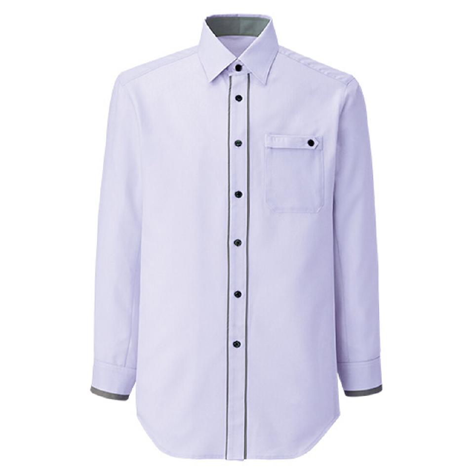 【テクノ・シャンブレー】男女兼用長袖シャツ（ラベンダー）